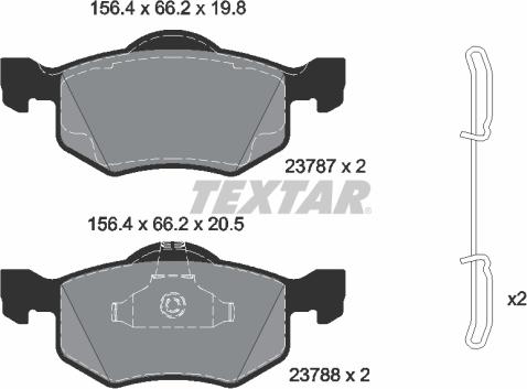 Textar 2378704 - Kit pastiglie freno, Freno a disco autozon.pro