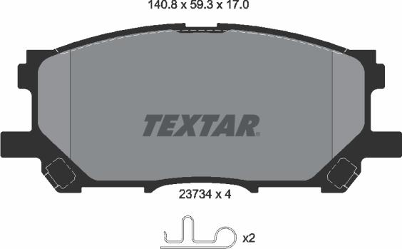 Textar 2373401 - Kit pastiglie freno, Freno a disco autozon.pro