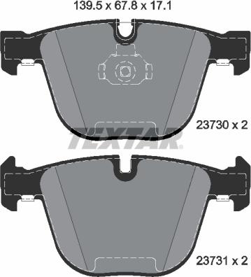 Textar 2373007 - Kit pastiglie freno, Freno a disco autozon.pro