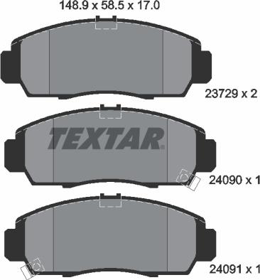 Textar 2372901 - Kit pastiglie freno, Freno a disco autozon.pro