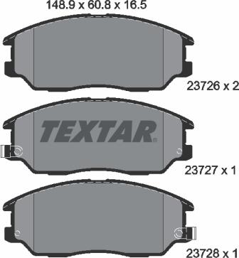 Textar 2372601 - Kit pastiglie freno, Freno a disco autozon.pro