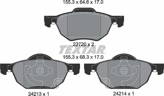 Textar 2372001 - Kit pastiglie freno, Freno a disco autozon.pro