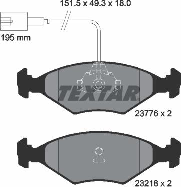 Textar 2377601 - Kit pastiglie freno, Freno a disco autozon.pro