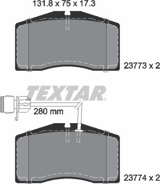 Textar 2377301 - Kit pastiglie freno, Freno a disco autozon.pro