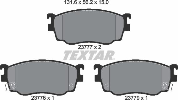 Textar 2377701 - Kit pastiglie freno, Freno a disco autozon.pro