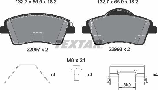 Textar 2299701 - Kit pastiglie freno, Freno a disco autozon.pro