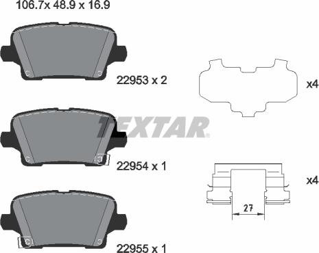 Textar 2295301 - Kit pastiglie freno, Freno a disco autozon.pro