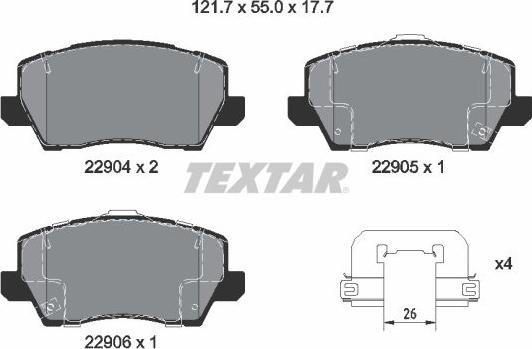 Textar 2290401 - Kit pastiglie freno, Freno a disco autozon.pro