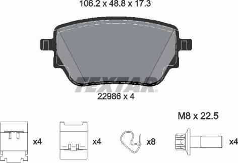 Textar 2298601 - Kit pastiglie freno, Freno a disco autozon.pro