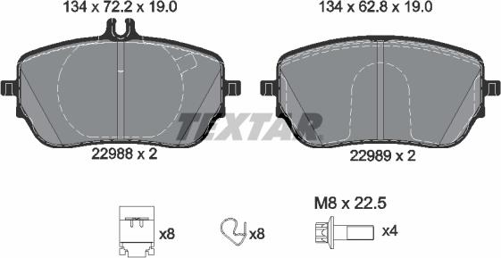 Textar 2298801 - Kit pastiglie freno, Freno a disco autozon.pro