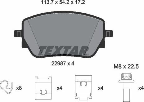 Textar 2298701 - Kit pastiglie freno, Freno a disco autozon.pro