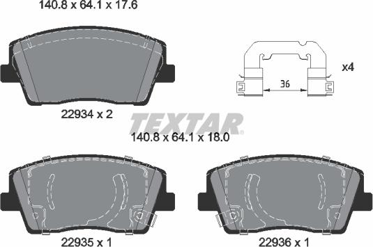 Textar 2293401 - Kit pastiglie freno, Freno a disco autozon.pro