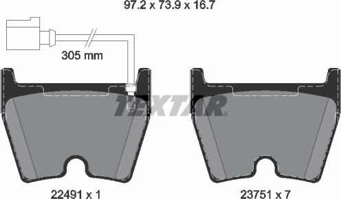 Textar 2249101 - Kit pastiglie freno, Freno a disco autozon.pro