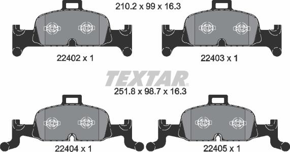 Textar 2240201 - Kit pastiglie freno, Freno a disco autozon.pro