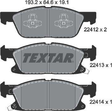 Textar 2241201 - Kit pastiglie freno, Freno a disco autozon.pro