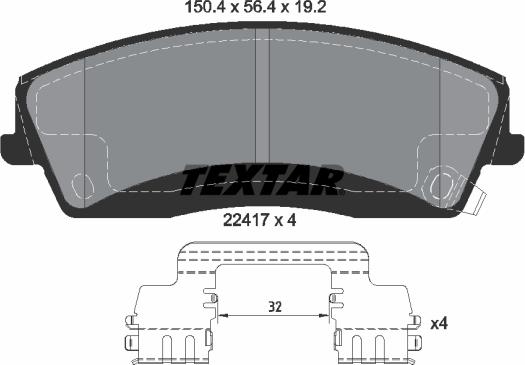 Textar 2241701 - Kit pastiglie freno, Freno a disco autozon.pro