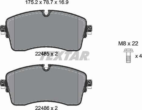 Textar 2248501 - Kit pastiglie freno, Freno a disco autozon.pro