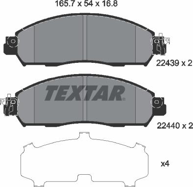 Textar 2243901 - Kit pastiglie freno, Freno a disco autozon.pro