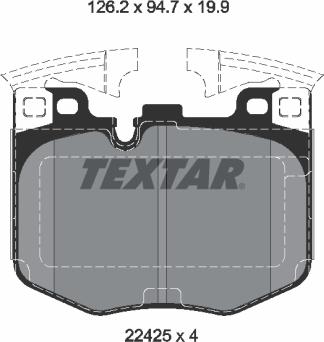 Textar 2242501 - Kit pastiglie freno, Freno a disco autozon.pro