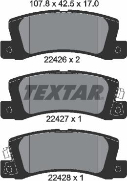 Textar 2242601 - Kit pastiglie freno, Freno a disco autozon.pro