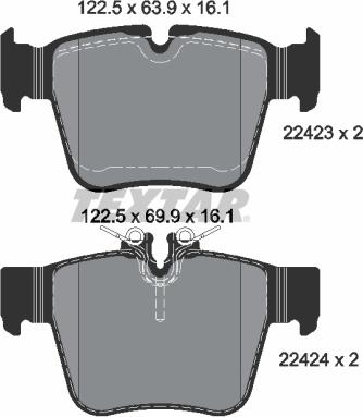 Textar 2242301 - Kit pastiglie freno, Freno a disco autozon.pro