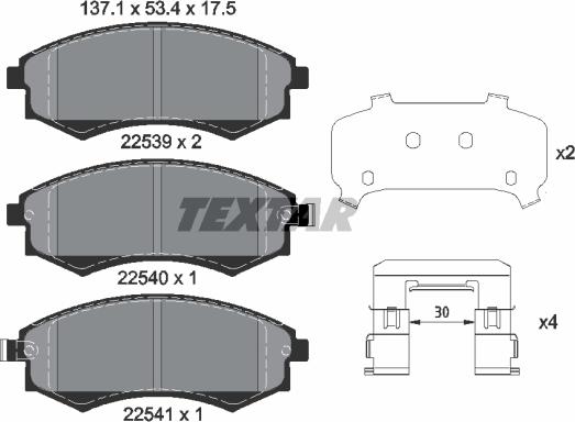 Textar 2253901 - Kit pastiglie freno, Freno a disco autozon.pro