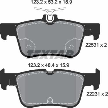 Textar 2253101 - Kit pastiglie freno, Freno a disco autozon.pro