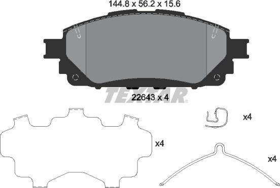 Textar 2264301 - Kit pastiglie freno, Freno a disco autozon.pro