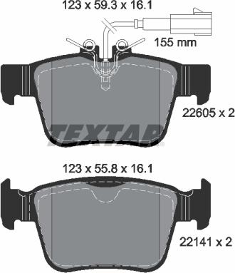 Textar 2260501 - Kit pastiglie freno, Freno a disco autozon.pro