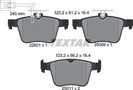 Textar 2260101 - Kit pastiglie freno, Freno a disco autozon.pro