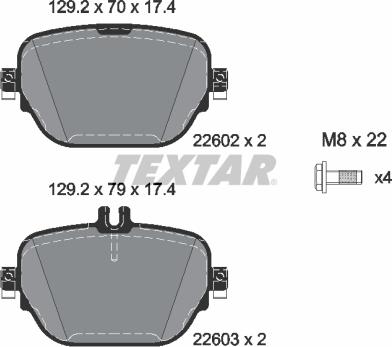 Textar 2260201 - Kit pastiglie freno, Freno a disco autozon.pro