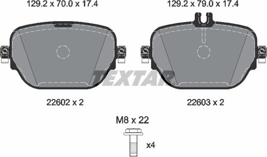 Textar 2260203 - Kit pastiglie freno, Freno a disco autozon.pro