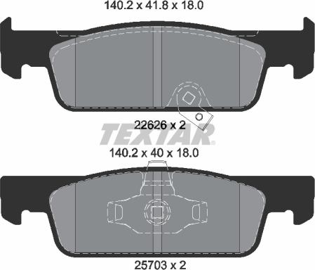 Textar 2262601 - Kit pastiglie freno, Freno a disco autozon.pro