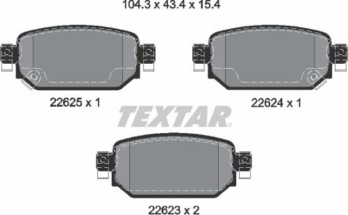 Textar 2262301 - Kit pastiglie freno, Freno a disco autozon.pro