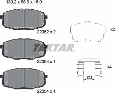 Textar 2205201 - Kit pastiglie freno, Freno a disco autozon.pro