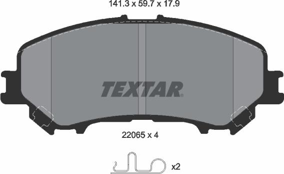 Textar 2206501 - Kit pastiglie freno, Freno a disco autozon.pro