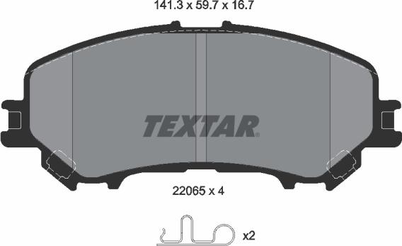 Textar 2206503 - Kit pastiglie freno, Freno a disco autozon.pro