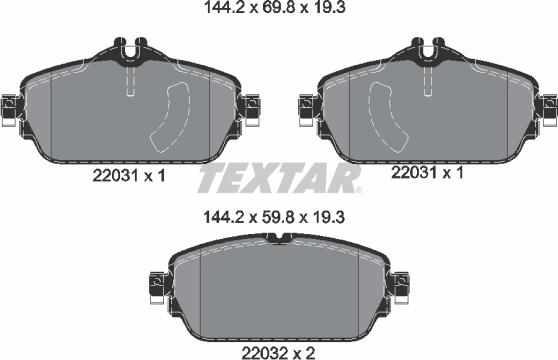 Textar 2203101 - Kit pastiglie freno, Freno a disco autozon.pro