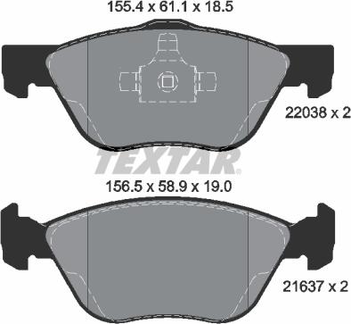 Textar 2203801 - Kit pastiglie freno, Freno a disco autozon.pro