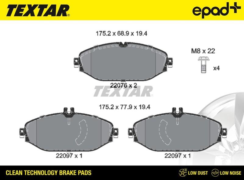 Textar 2207601CP - Kit pastiglie freno, Freno a disco autozon.pro