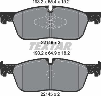 Textar 2214601 - Kit pastiglie freno, Freno a disco autozon.pro