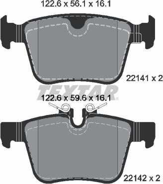 Textar 2214101 - Kit pastiglie freno, Freno a disco autozon.pro