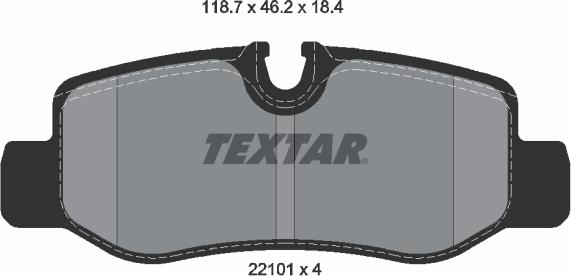 Textar 2210101 - Kit pastiglie freno, Freno a disco autozon.pro