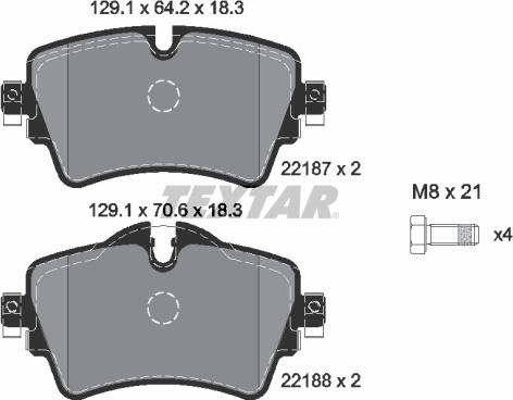 Textar 2218701 - Kit pastiglie freno, Freno a disco autozon.pro