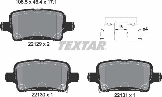 Textar 2212901 - Kit pastiglie freno, Freno a disco autozon.pro