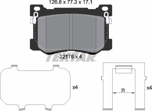 Textar 2217601 - Kit pastiglie freno, Freno a disco autozon.pro