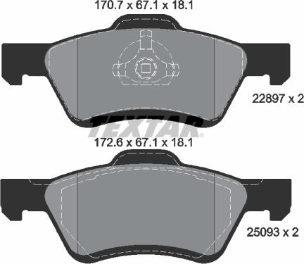 Textar 2289701 - Kit pastiglie freno, Freno a disco autozon.pro