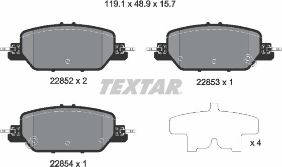 Textar 2285201 - Kit pastiglie freno, Freno a disco autozon.pro