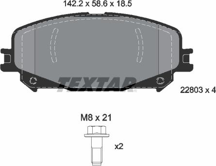 Textar 2280301 - Kit pastiglie freno, Freno a disco autozon.pro