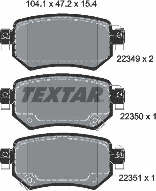 Textar 2234901 - Kit pastiglie freno, Freno a disco autozon.pro